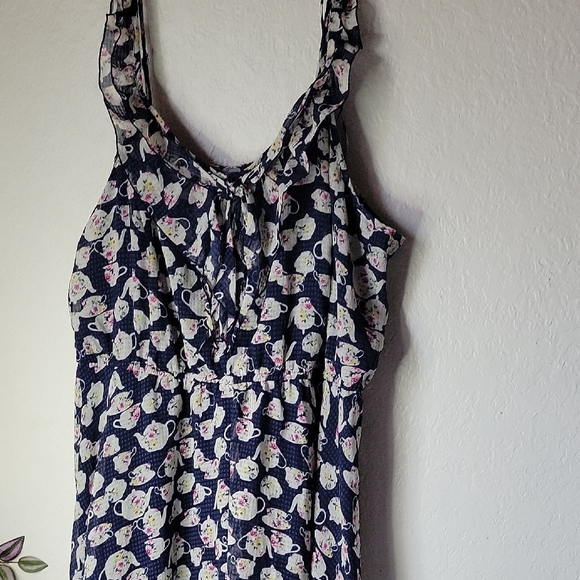LC Lauren Conrad Disney Beauty And The Beast  Floral Sleeveless Dress Size XXL - Picture 3 of 10